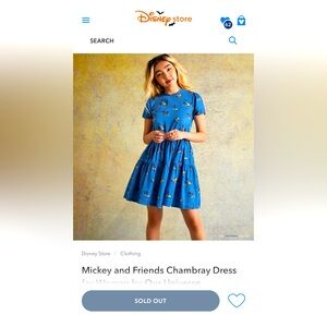 Mickey and Friends chambray dress from Our Universe